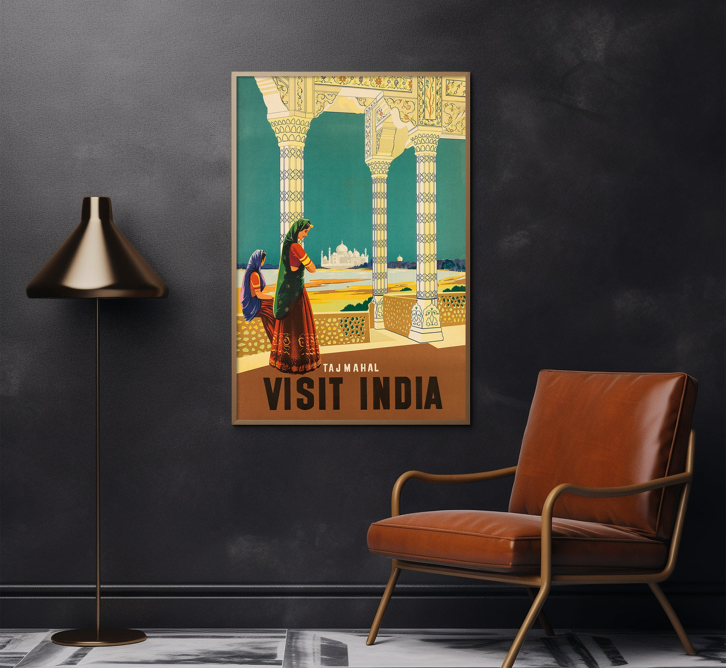 Taj Mahal, Visit India vintage travel poster by unknown author, 1910-1959.