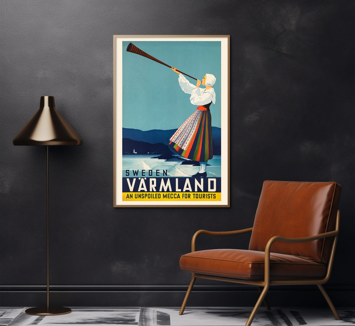 Warmland, An Unspoiled Mecca For Tourists, Sweden vintage travel poster by Beckman, c. 1936.