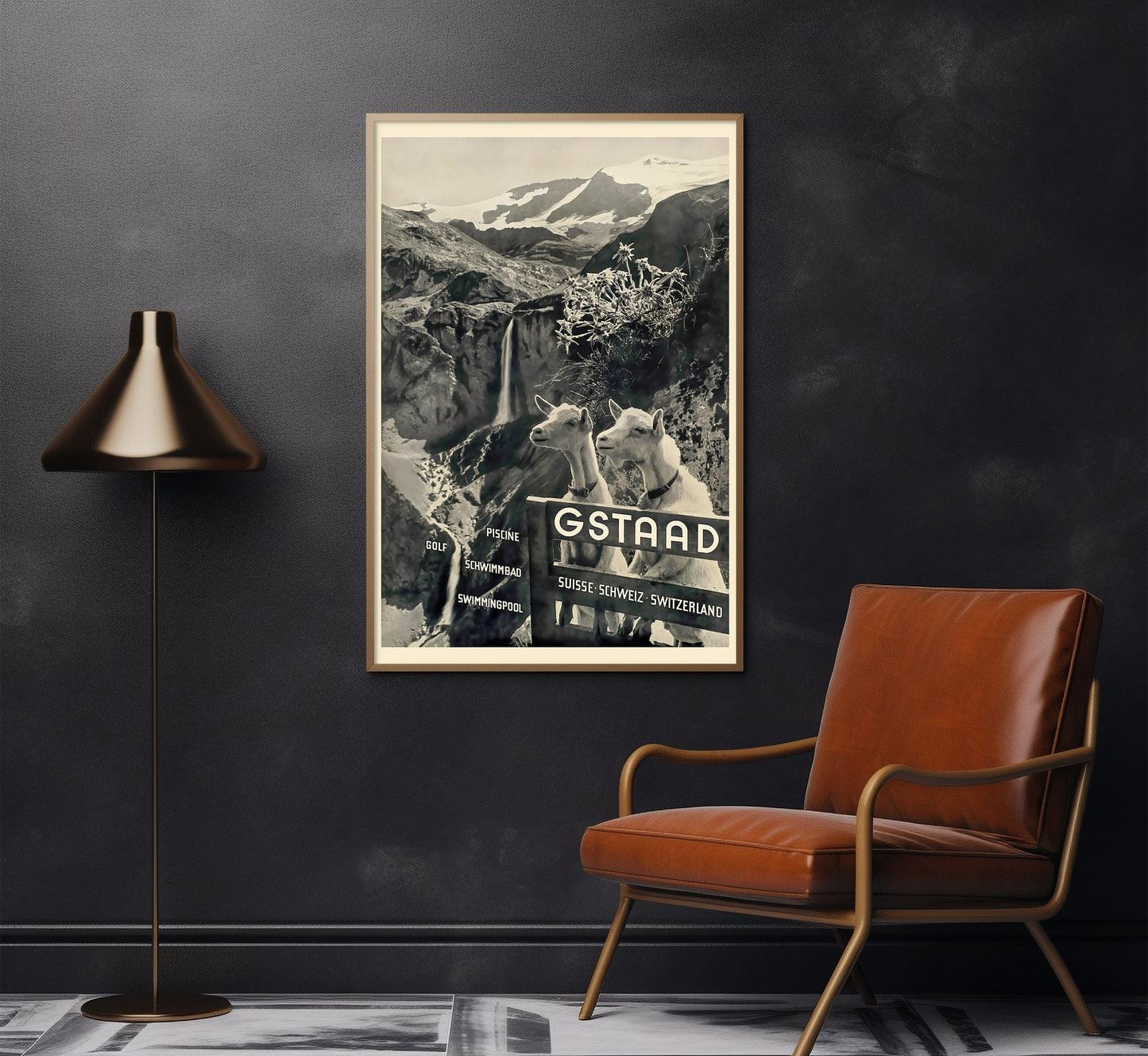 Gstaad, Switzerland vintage travel poster by unknown author, 1910-1959.