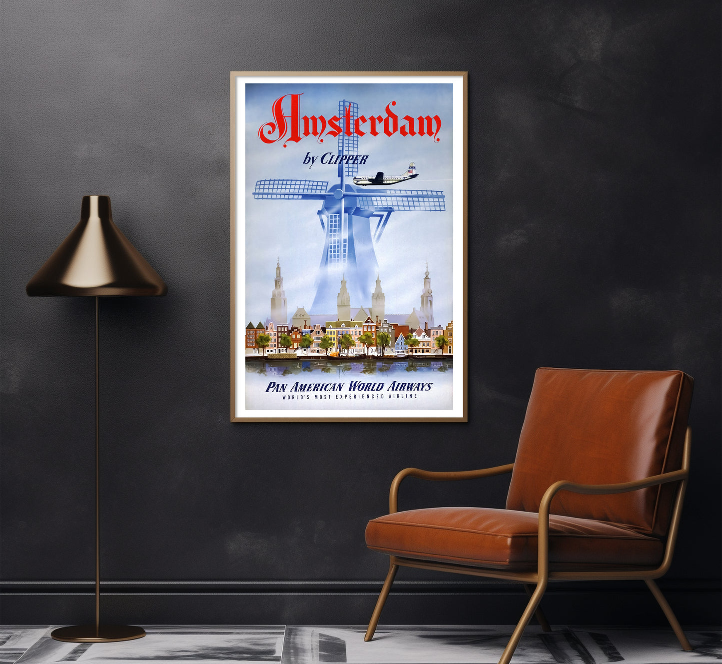 Amsterdam, Holland vintage travel poster by unknown author, 1930s.