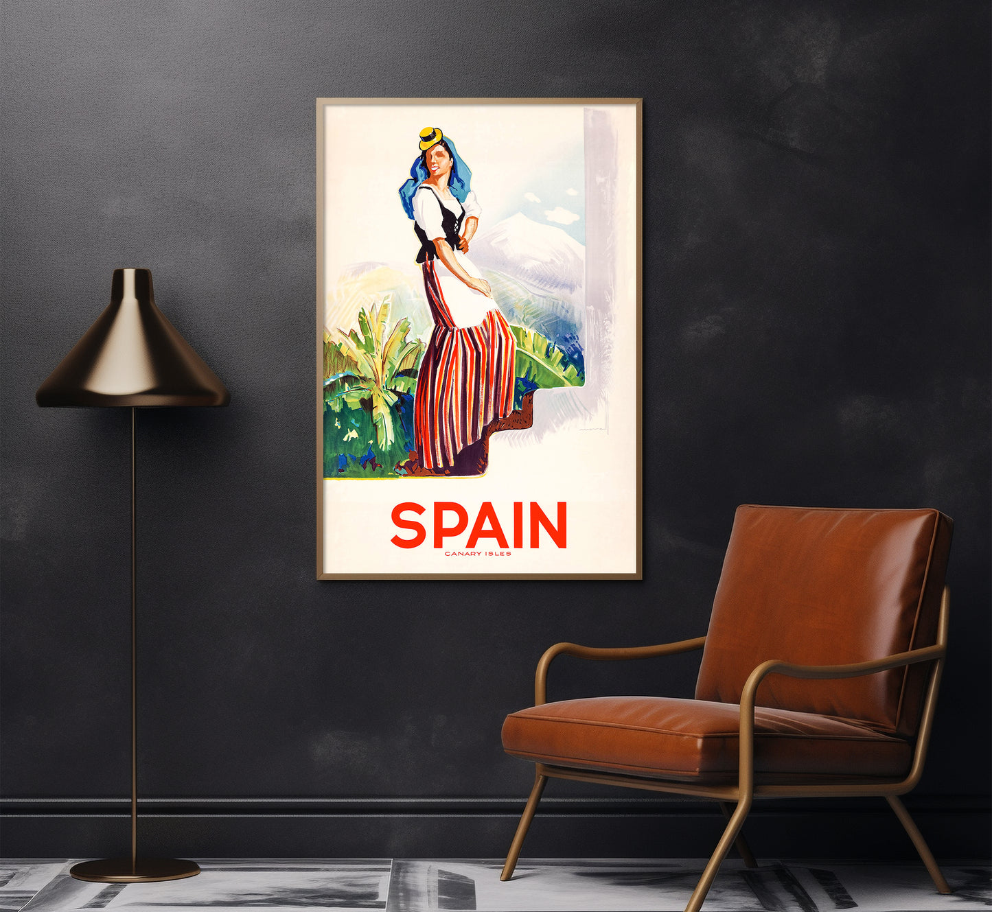 Canary Isles, Spain vintage travel poster by Josep Morell Macias, c. 1940s.