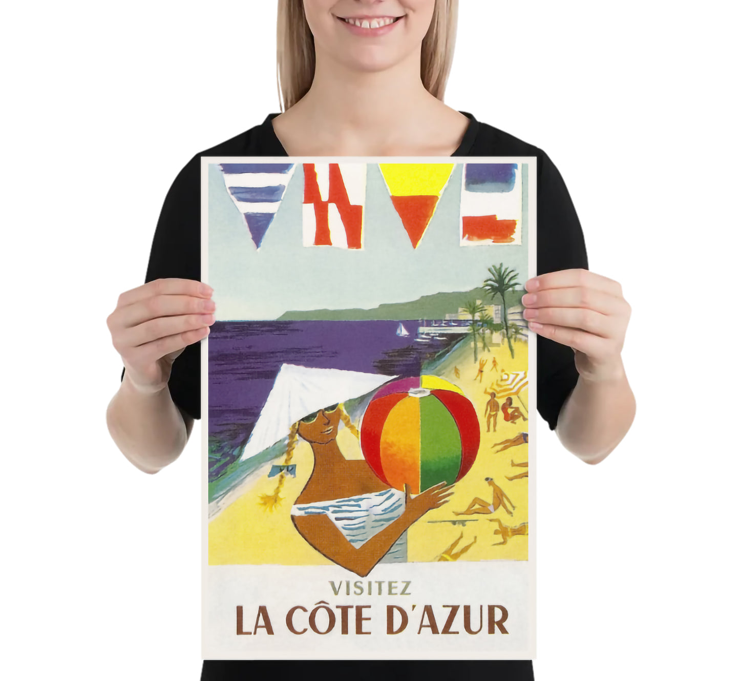 SNCF French Railways La Cote D'Azur vintage travel poster by Dubois.