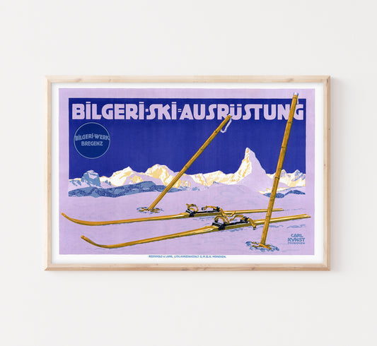 Matterhorn, Switzerland vintage travel poster by Karl Kunst, 1910s.