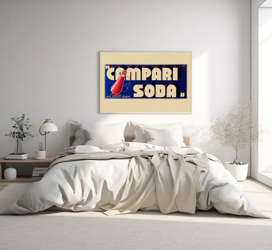 Italian Campari Soda Poster from 1950s | Vintage Campari Advertising | Vintage Kitchen Decor | Extra Large Wall Art.