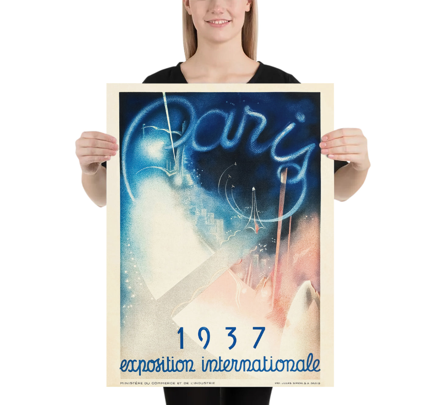Paris Exposition Internationale 1937 Vintage Exposition Poster, French Vintage Wall Art, 1937.
