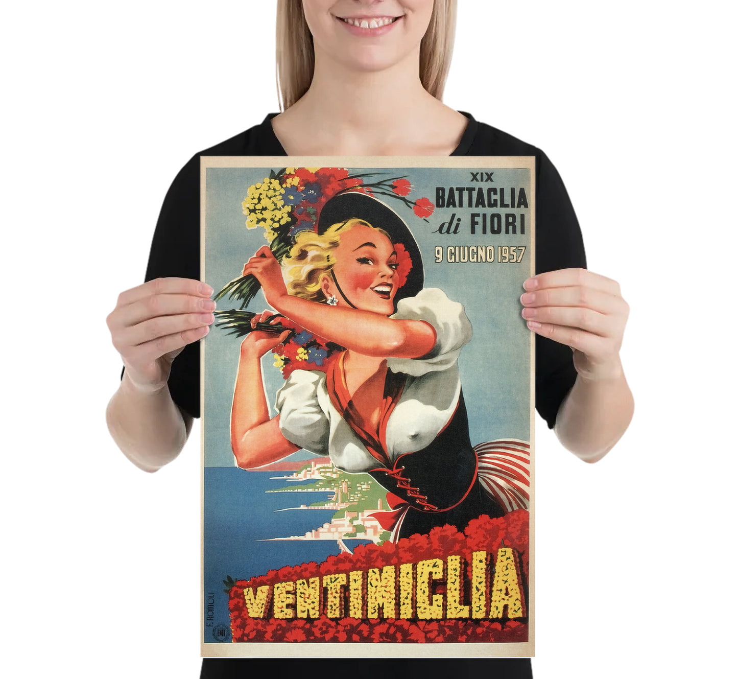 Ventimiglia Liguria, Italy vintage travel poster unknown author circa 1930s.