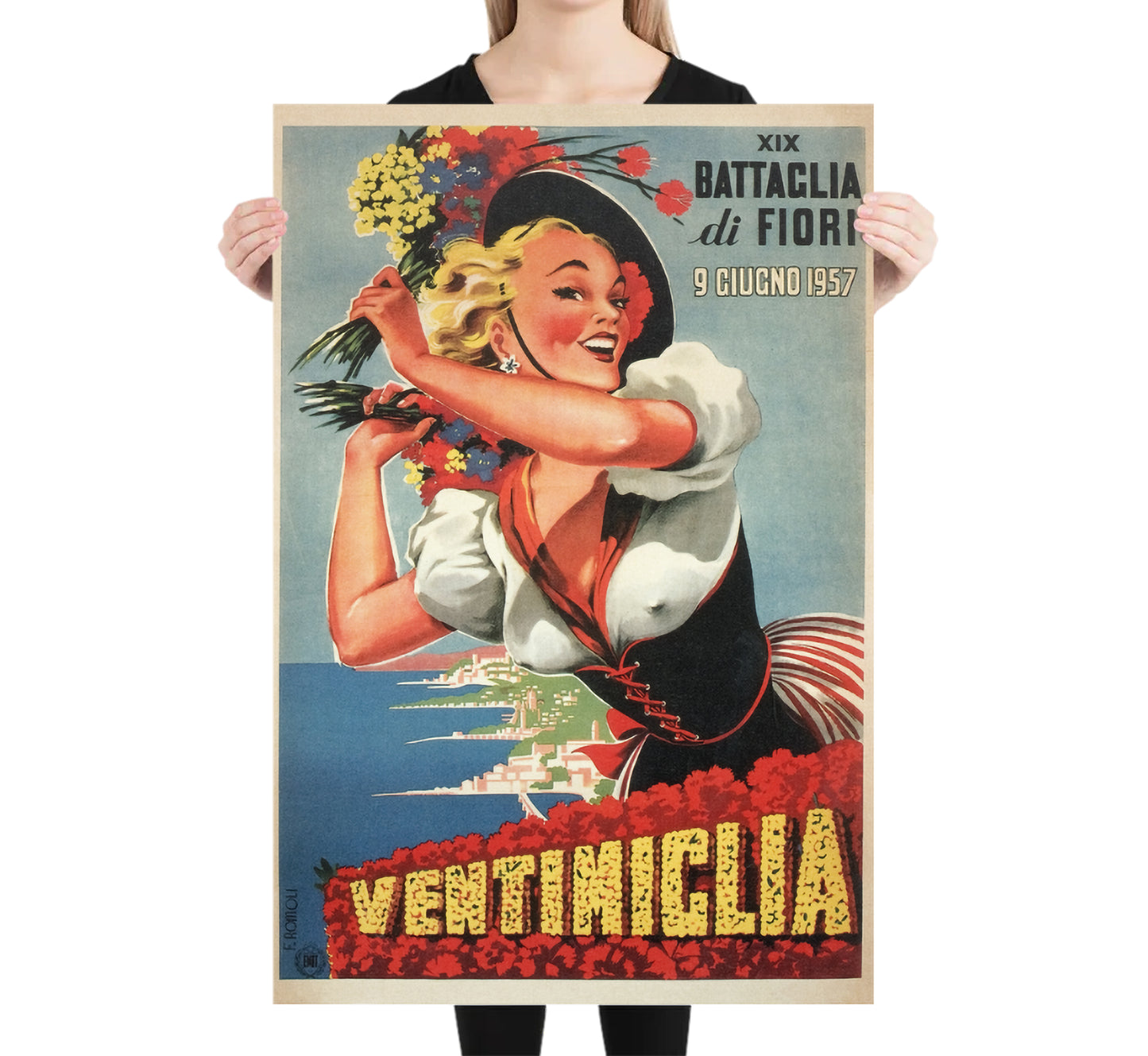 Ventimiglia Liguria, Italy vintage travel poster unknown author circa 1930s.