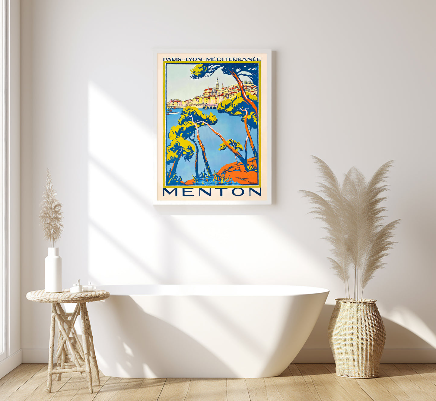 PML Menton vintage travel poster by Roger Broders, 1923.