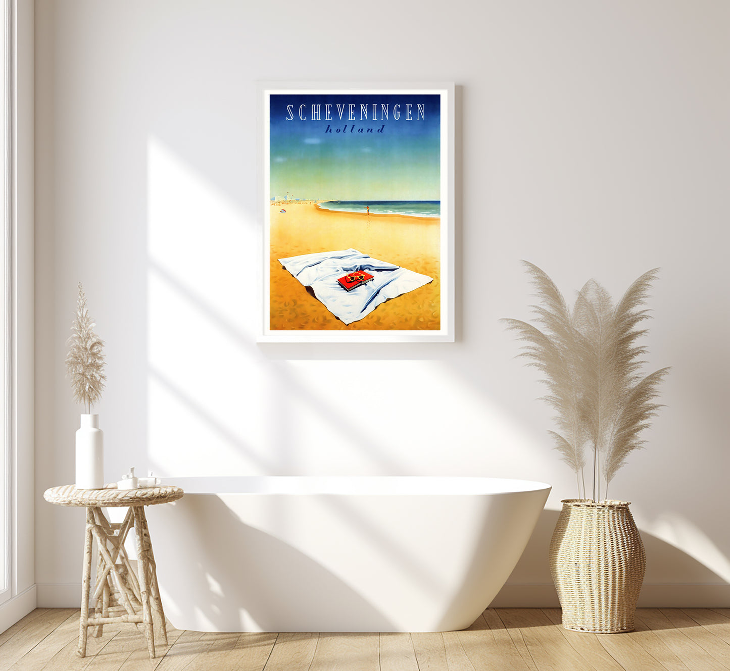 Scheveningen beach, Holland vintage travel poster by Jan Ladies, 1910-1955.