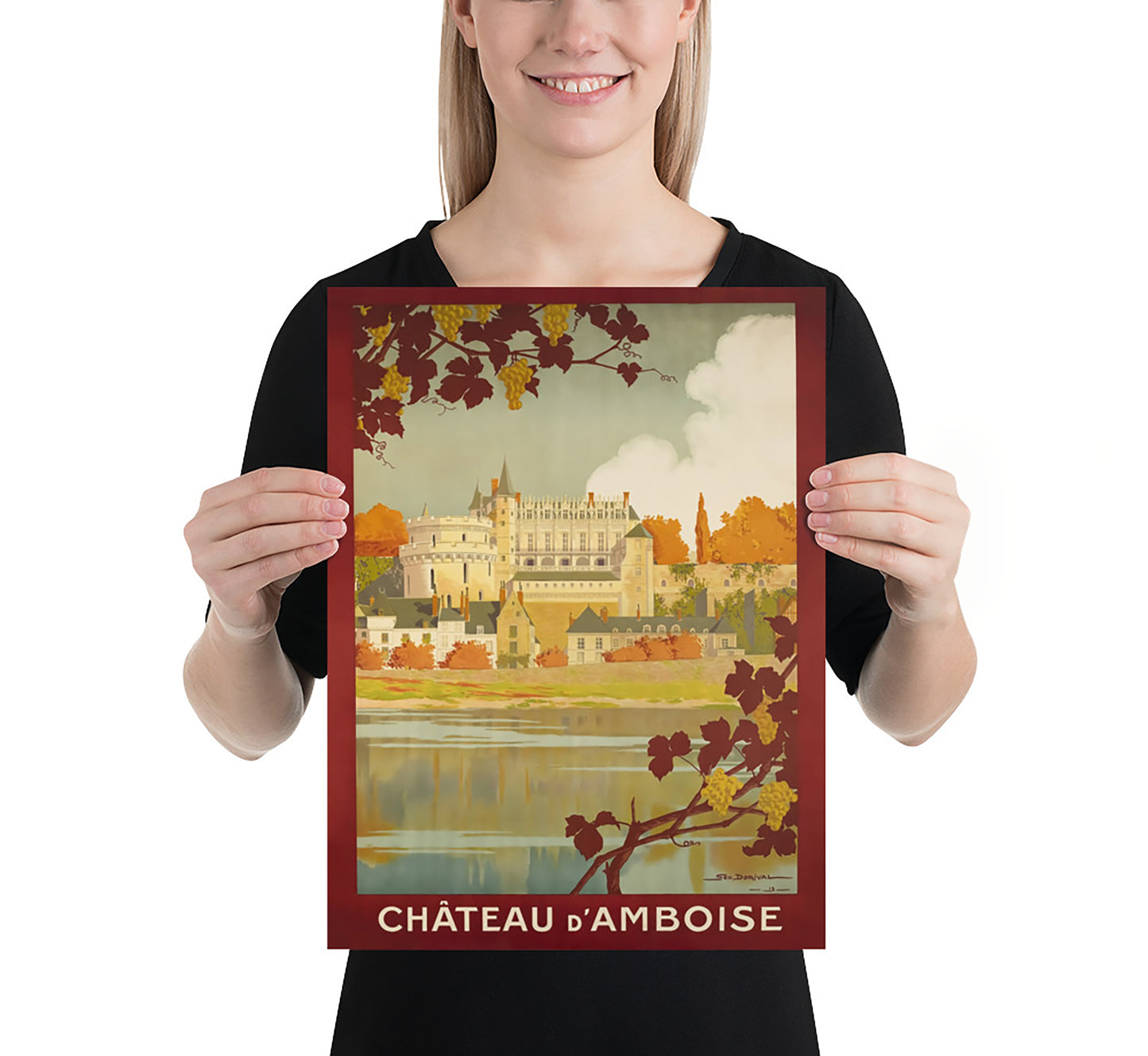 Chateau D'Amboise, France vintage travel poster by Geo Dorival, 1913.