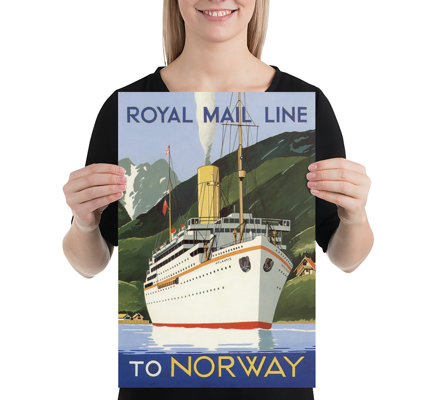 Royal Mail Line To Norway vintage travel poster by unknown author, 1930s.