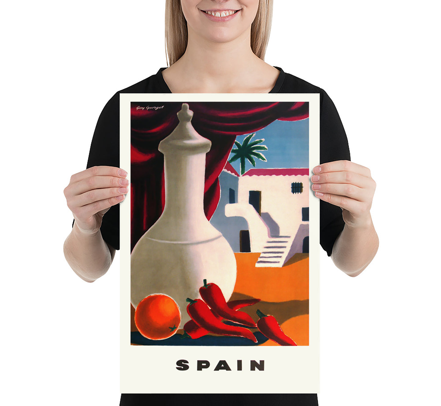 Spain, vintage travel poster by Guy Georget, c. 1910-1955.