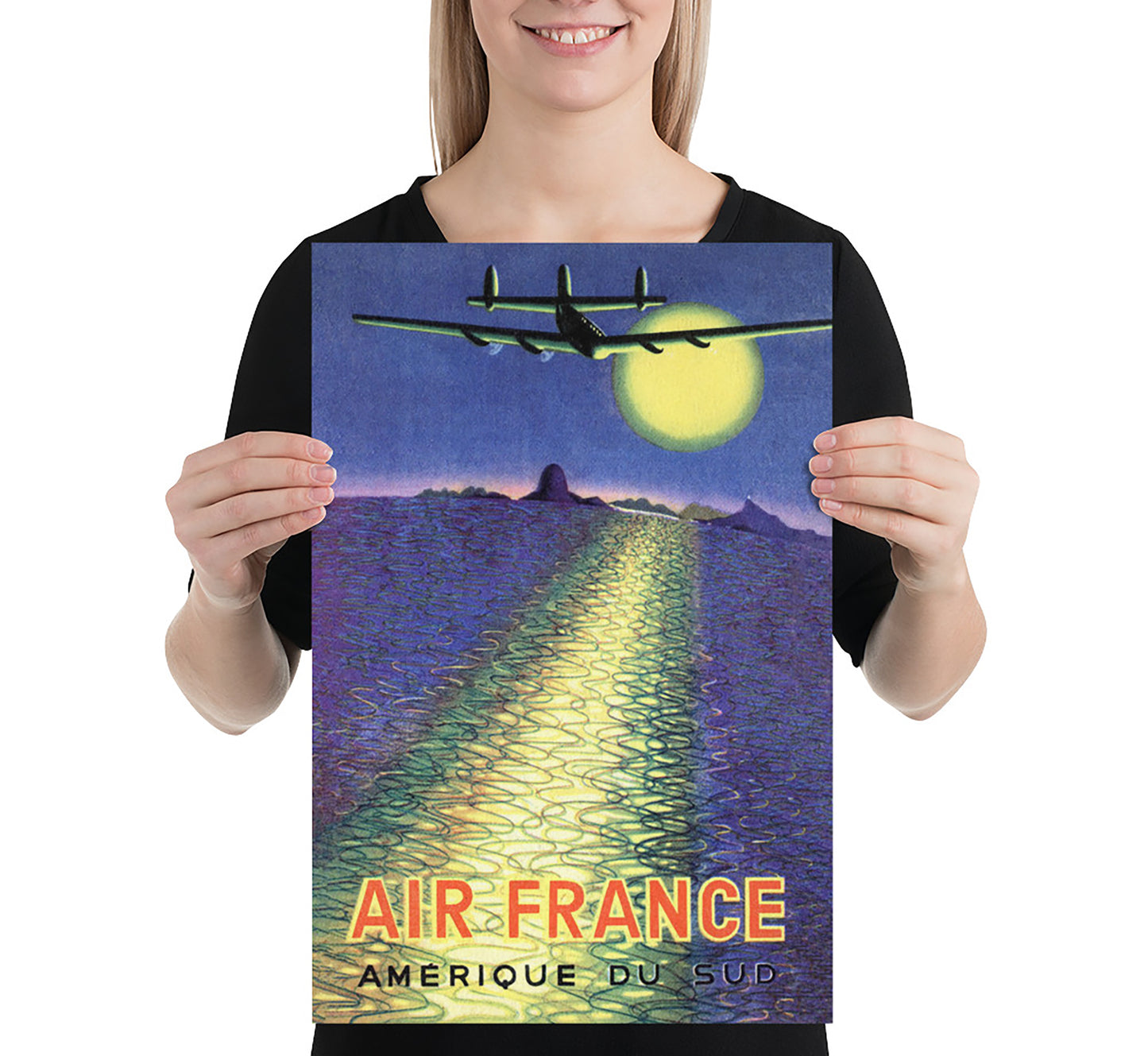 Air France Amerique du Sud vintage travel poster by A. Mondial, 1930s.