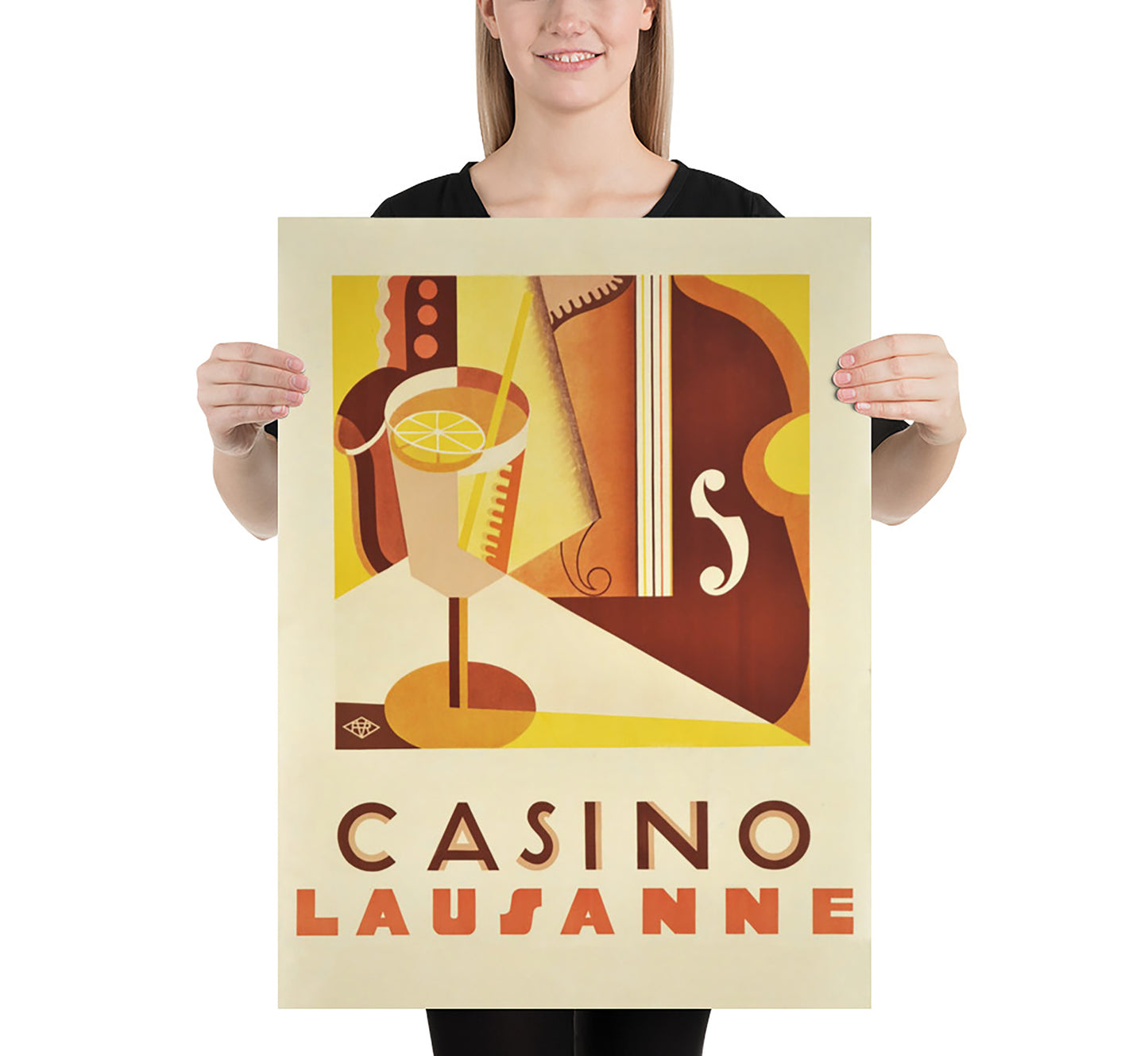 Casino Lausanne, Switzerland vintage travel poster by unknown author, 1930s.