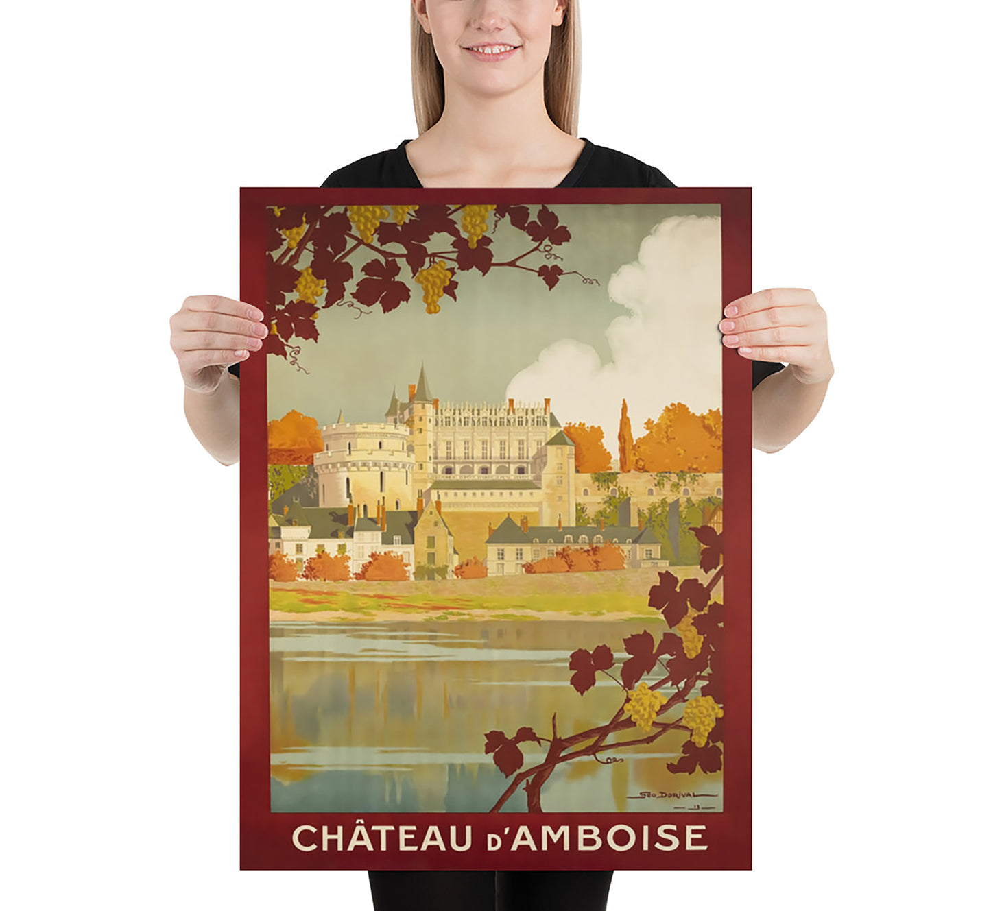 Chateau D'Amboise, France vintage travel poster by Geo Dorival, 1913.