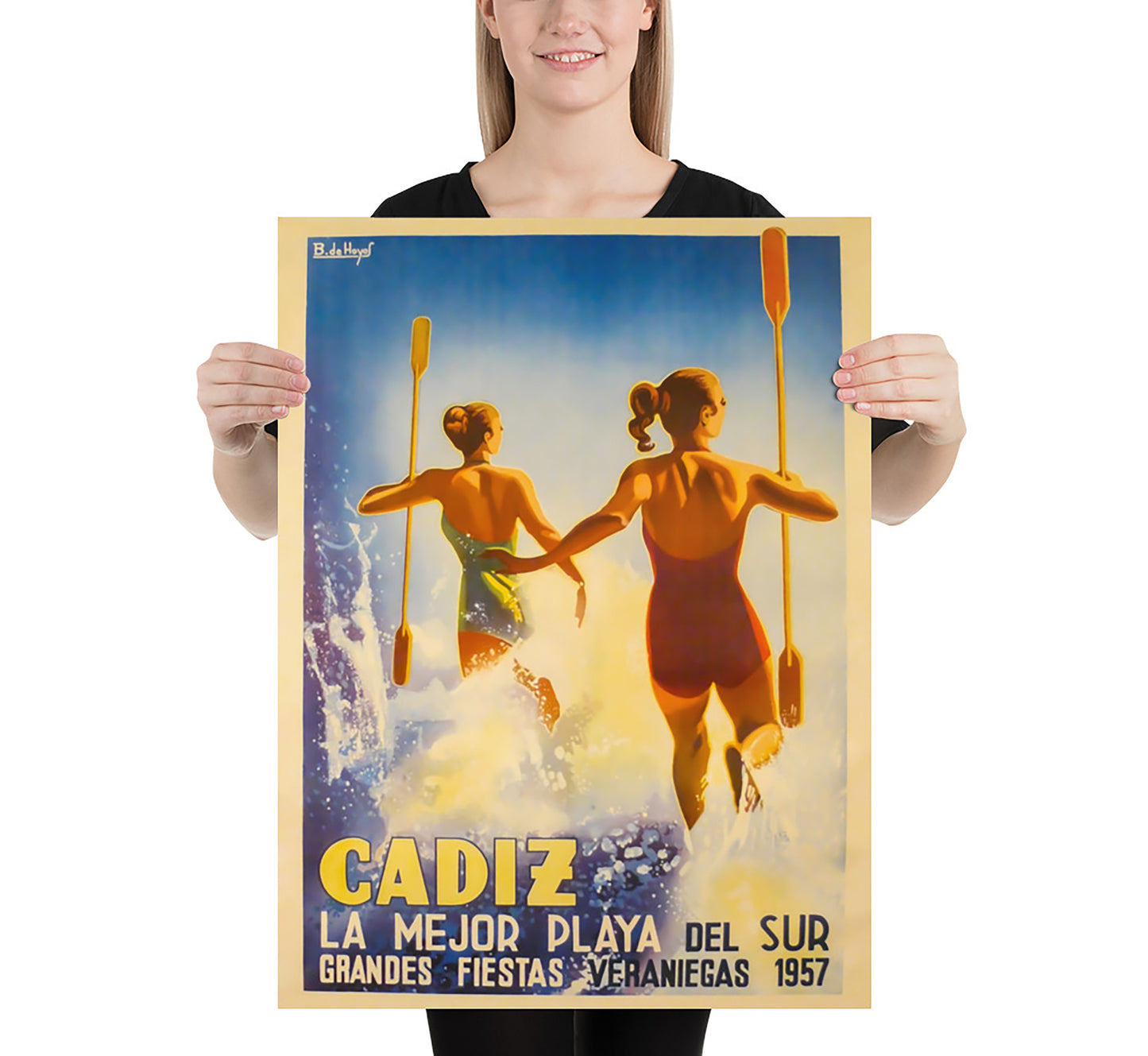 Cadiz, Spain vintage travel poster by B. De Hoyos c. 1910-1955.