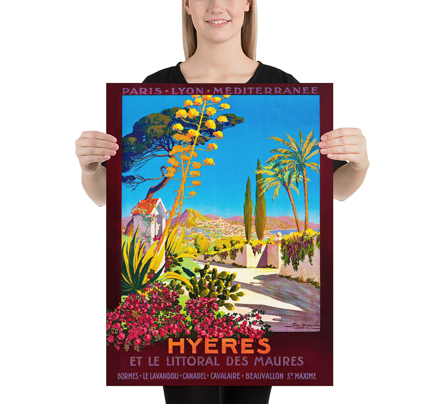 Hyeres, France vintage travel poster by Georges Dorival, c. 1914.