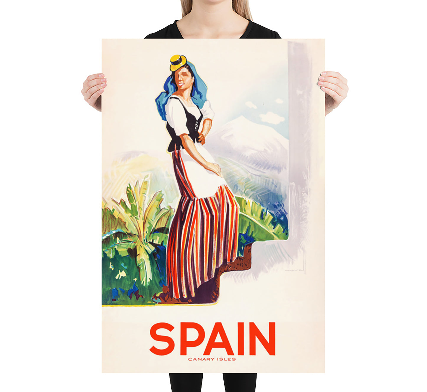 Canary Isles, Spain vintage travel poster by Josep Morell Macias, c. 1940s.