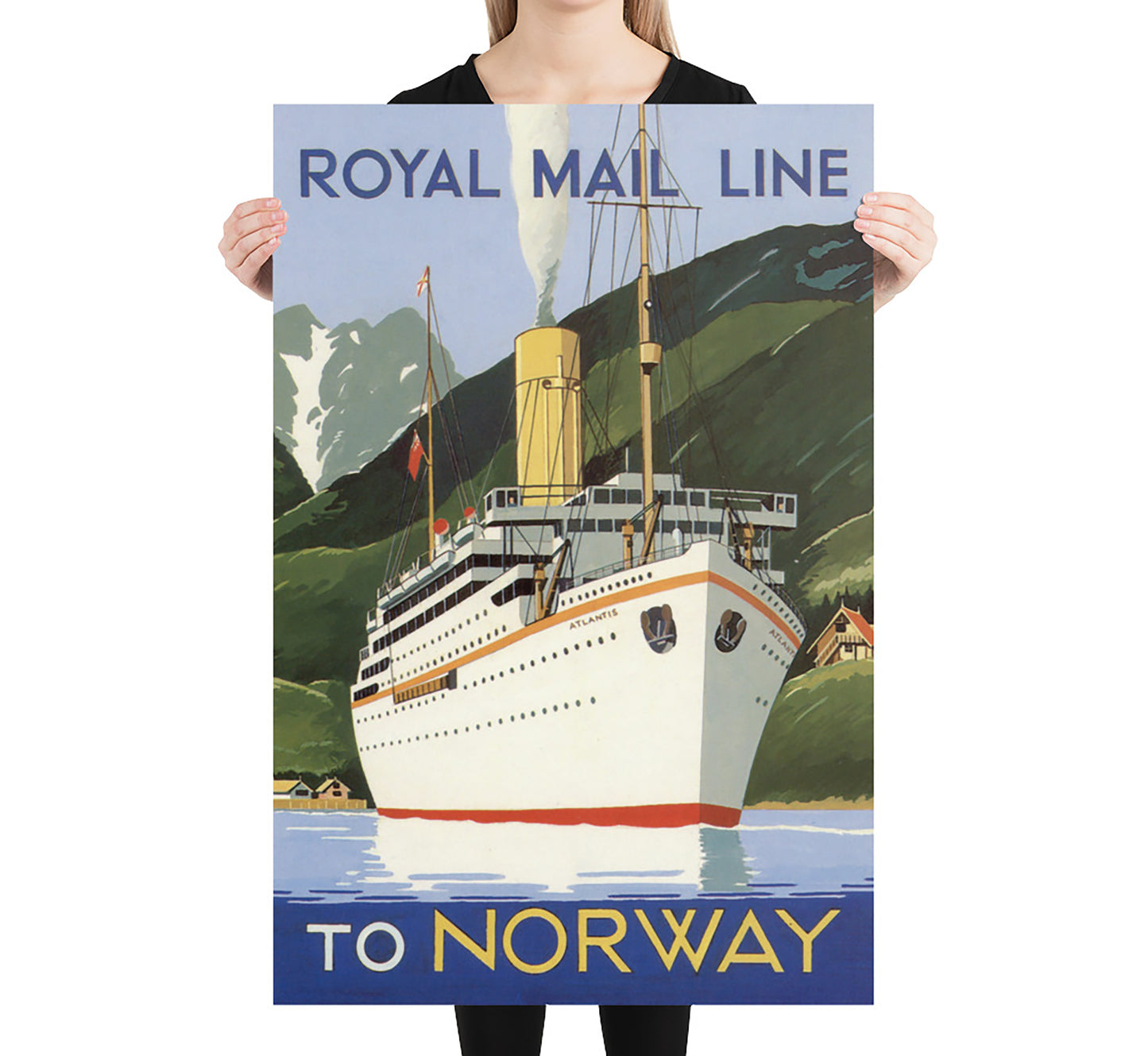 Royal Mail Line To Norway vintage travel poster by unknown author, 1930s.