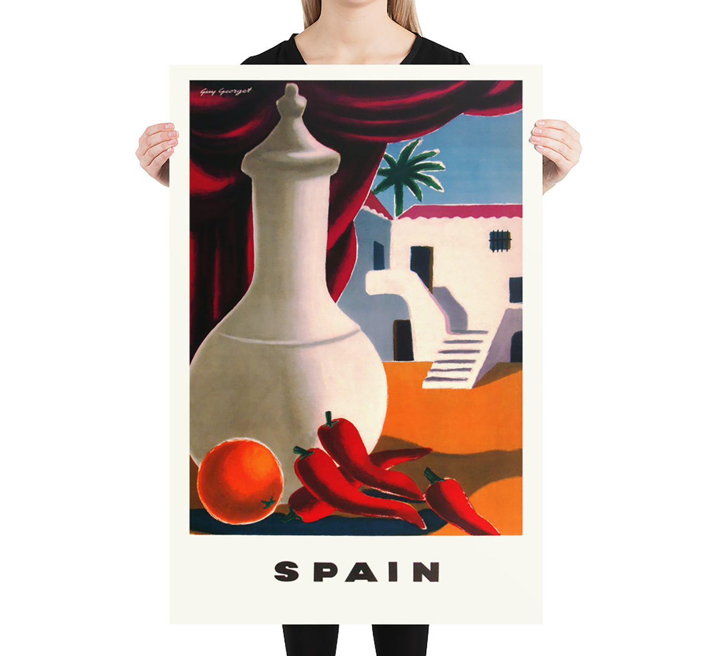 Spain, vintage travel poster by Guy Georget, c. 1910-1955.