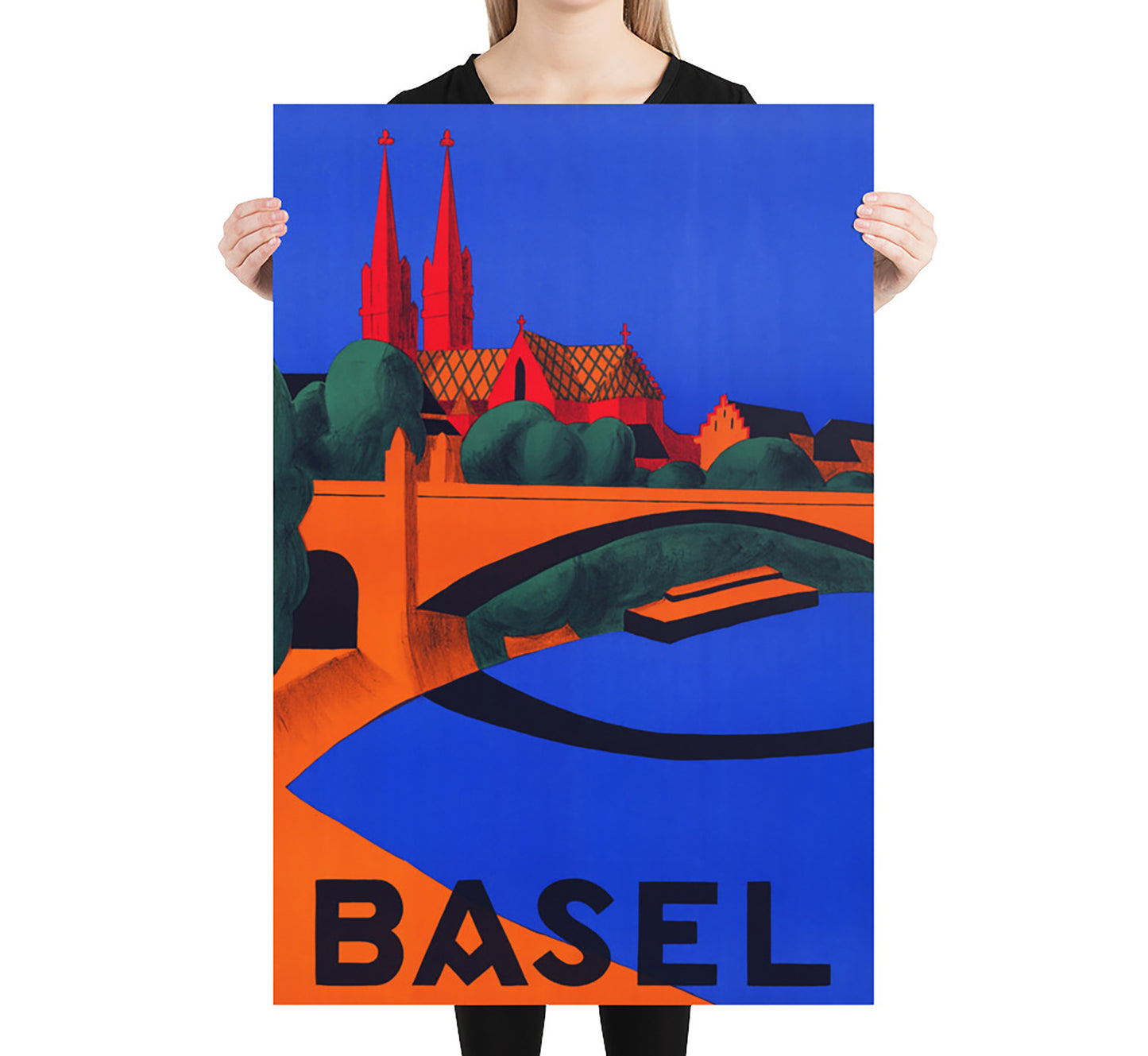 Basel, Switzerland vintage travel poster by Hedwig Thoma, c. 1927.