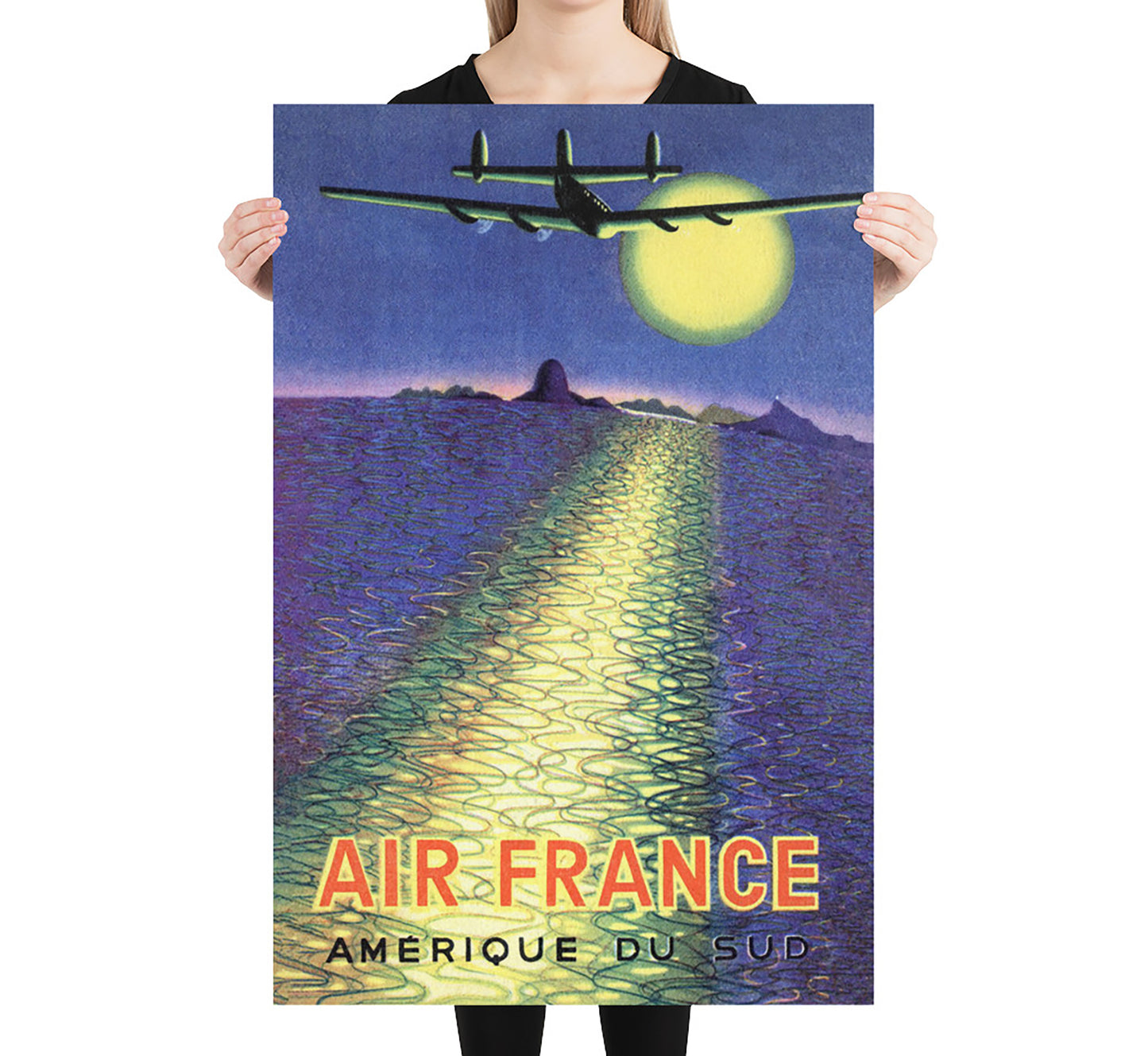 Air France Amerique du Sud vintage travel poster by A. Mondial, 1930s.