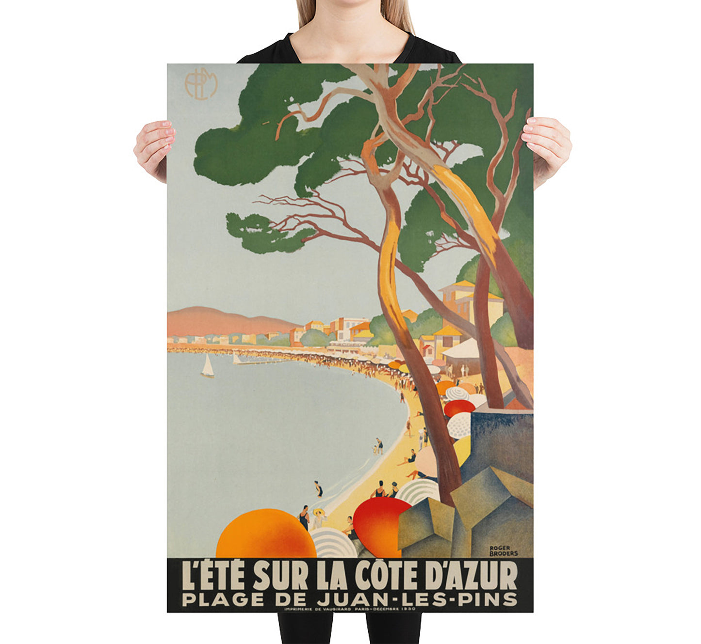 Cote d'Azur, France Vintage Travel Poster by Roger Broders, 1930s.