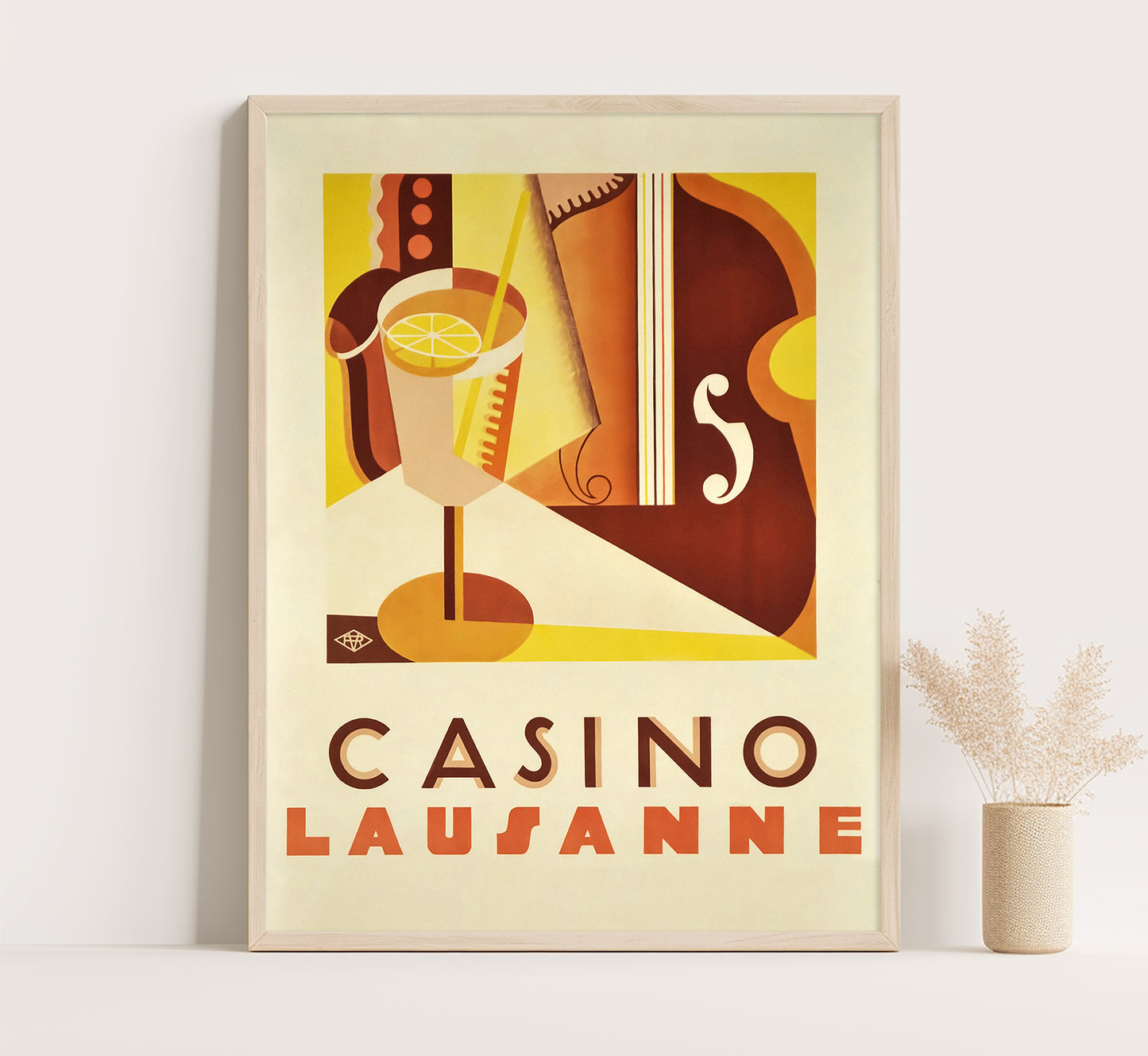 Casino Lausanne, Switzerland vintage travel poster by unknown author, 1930s.