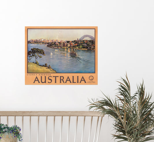 Sydney Harbour, Australia vintage travel poster by Will Ashton R.O.I., 1910-1959.