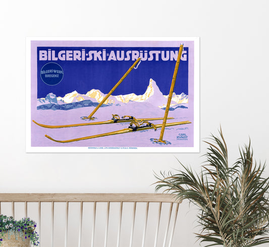 Matterhorn, Switzerland vintage travel poster by Karl Kunst, 1910s.
