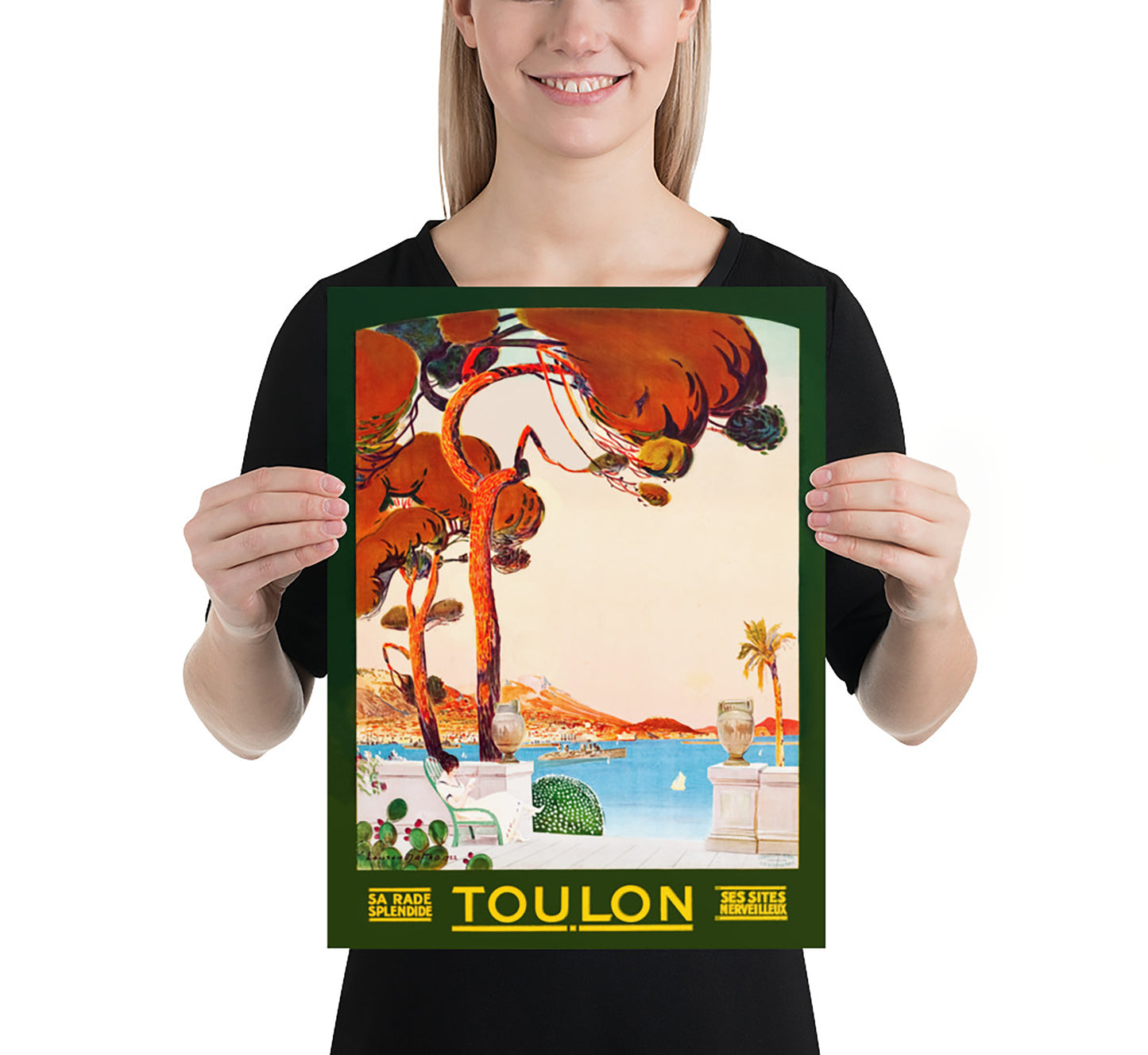 Toulon, Southern France’s Mediterranean coast, France vintage travel poster by Lauren Matteo, 1922 .