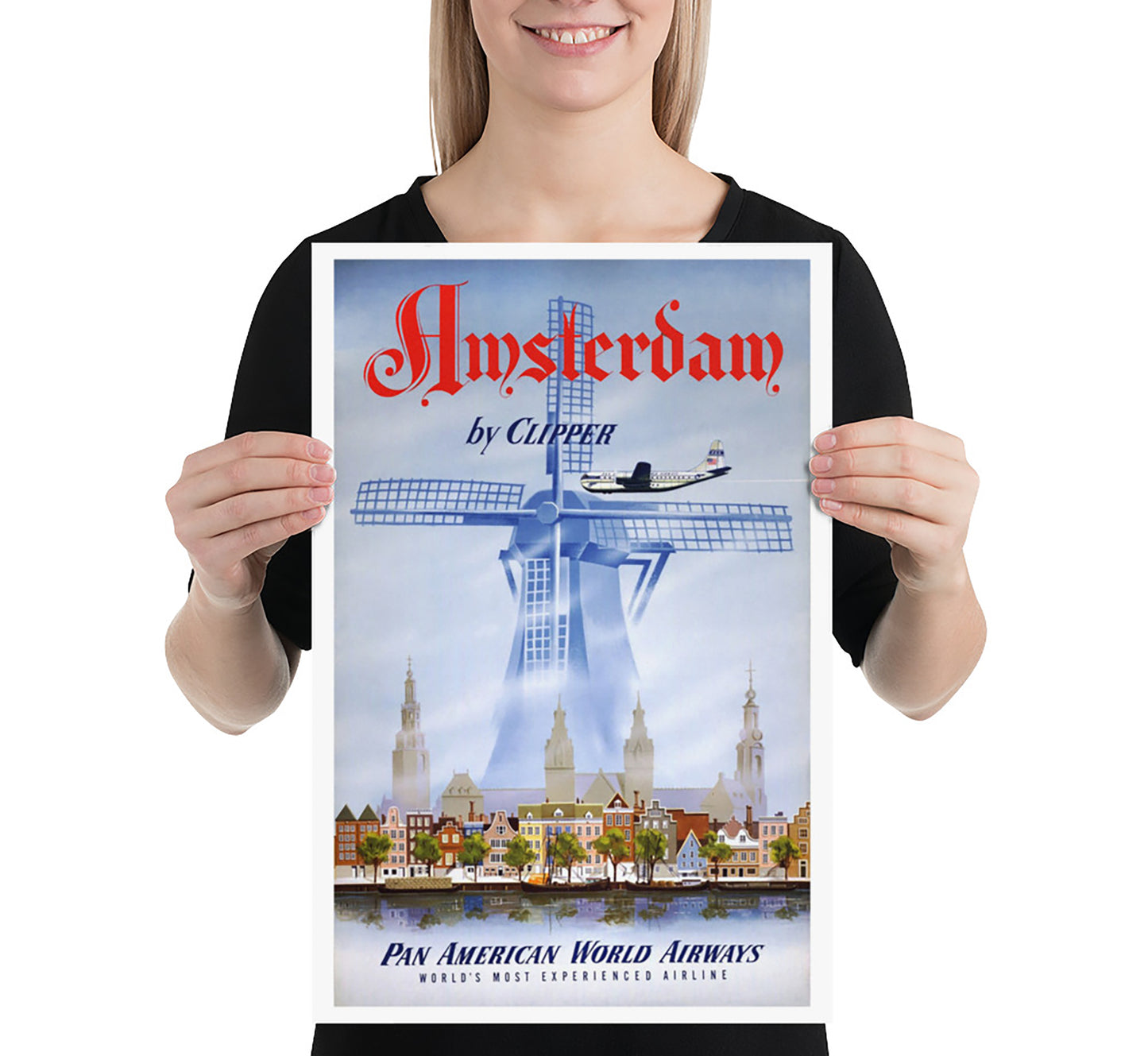 Amsterdam, Holland vintage travel poster by unknown author, 1930s.