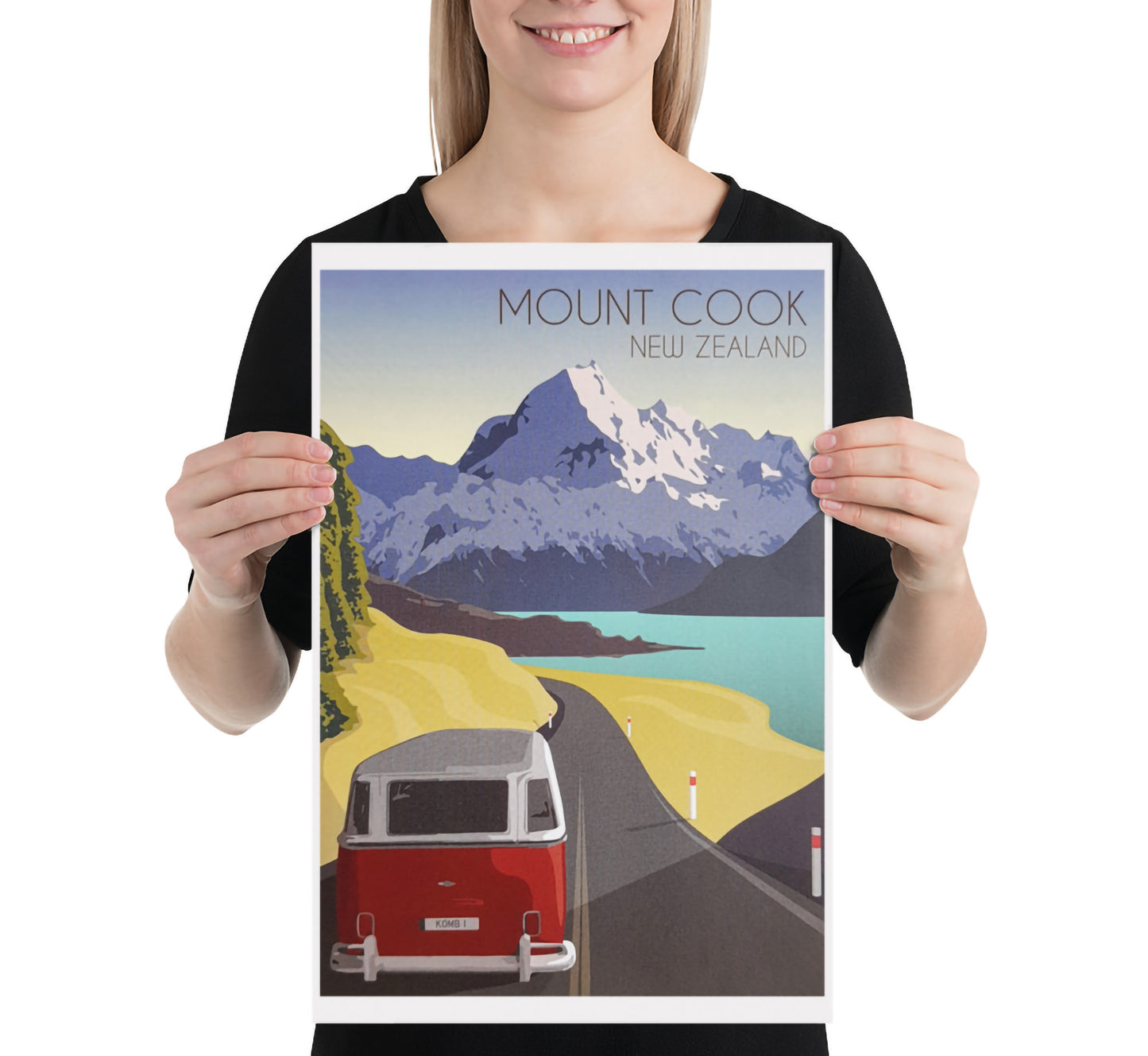 Mount Cook, New Zealand vintage travel poster by unknown author, 1910-1959.