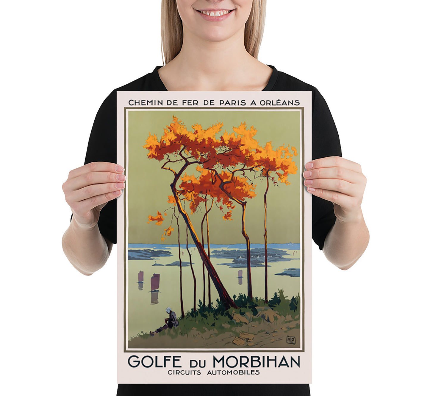 Gulf of Morbihan, France vintage travel poster by Charles Hallo, 1927.