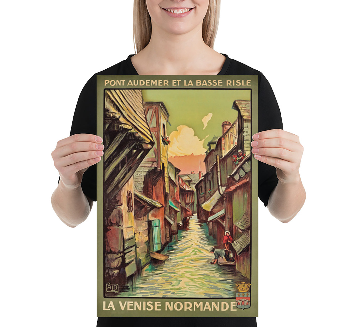 Normandy, La Venice Normande, France vintage travel poster by unknown author, 1924c.