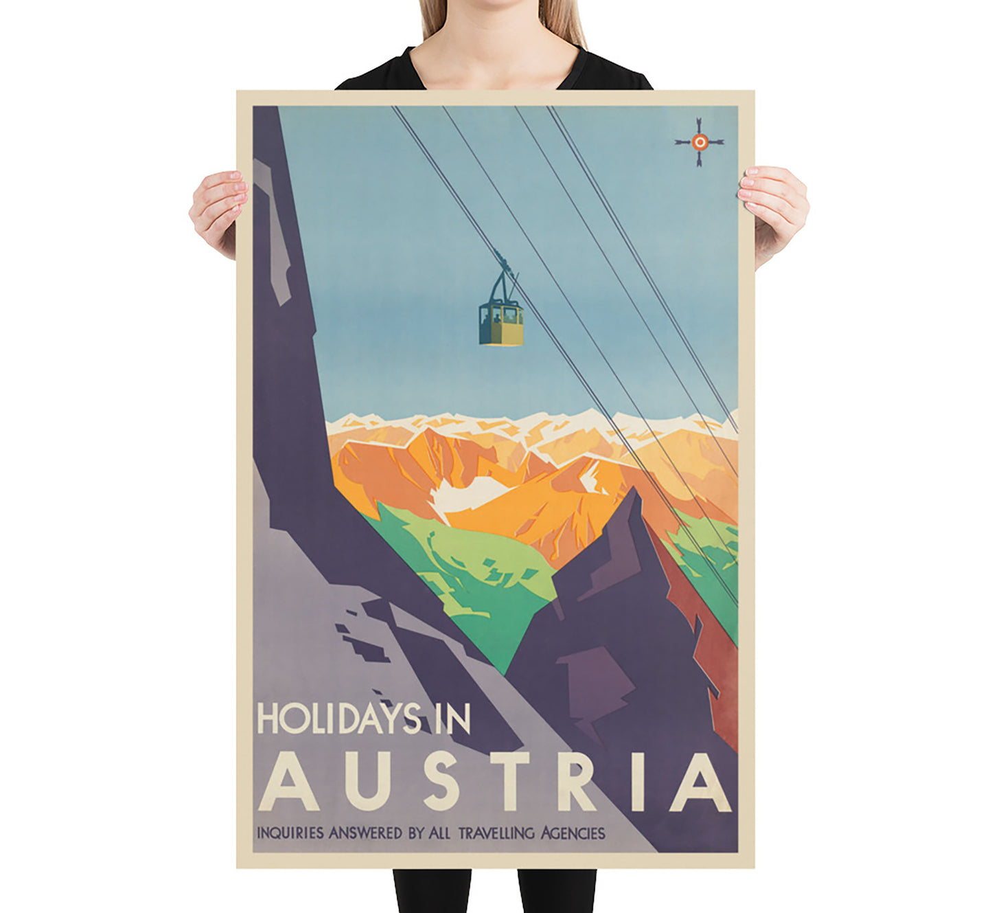 Holidays in Austria vintage travel poster by Atelier Binder, 1910-1959.