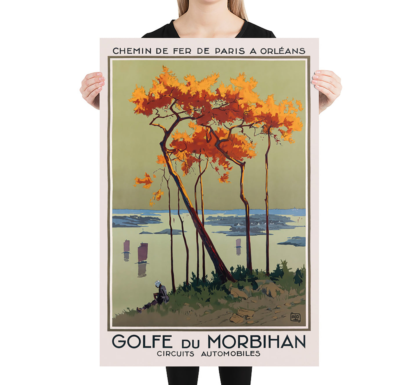 Gulf of Morbihan, France vintage travel poster by Charles Hallo, 1927.