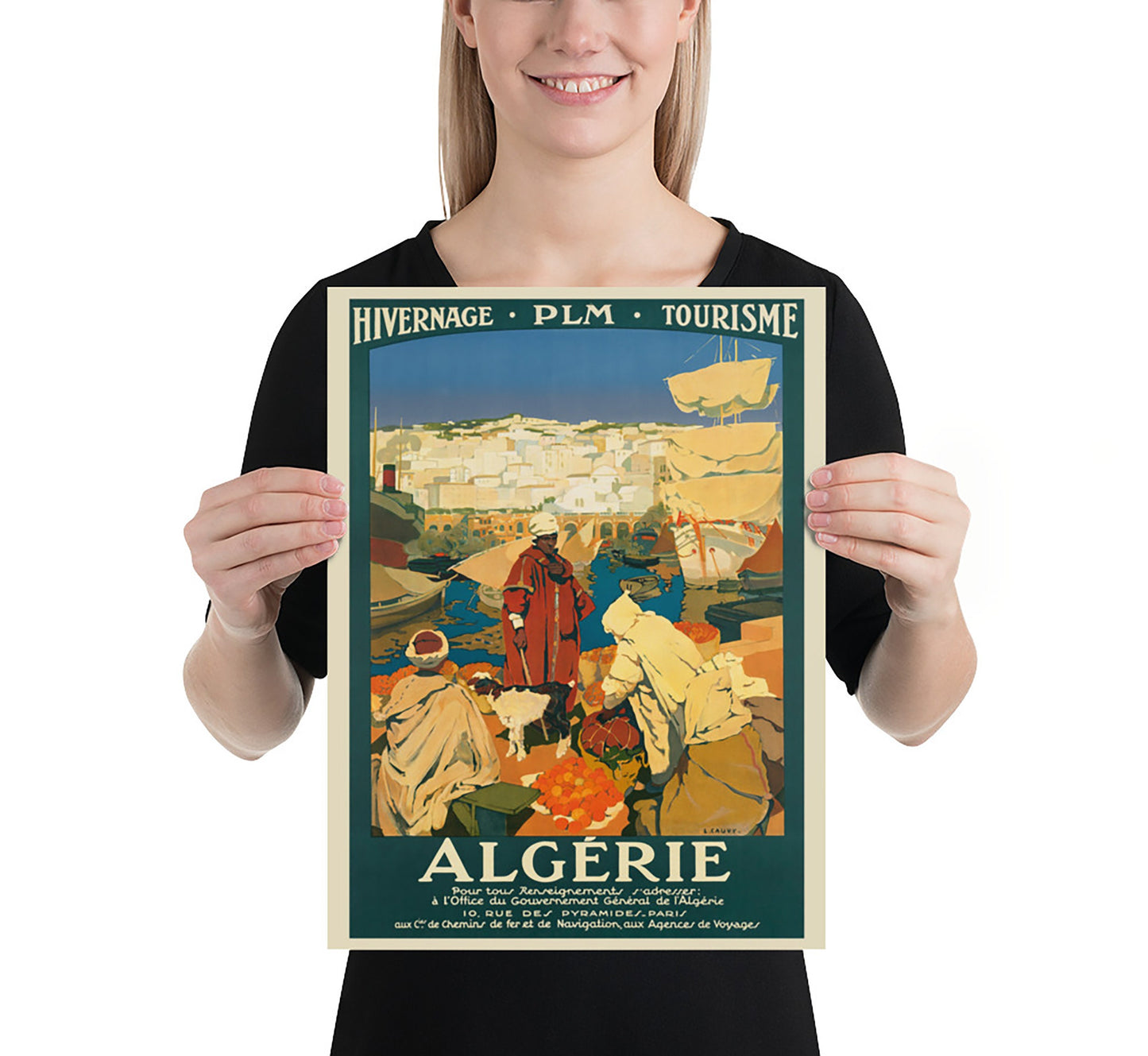 Algeria vintage travel poster by L. Cauvy, 1930.