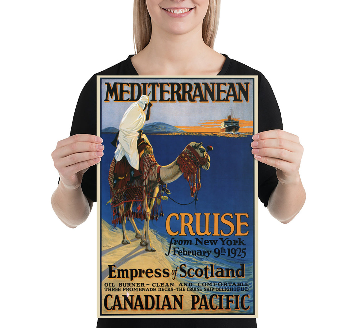 Mediterranean cruises to Africa vintage travel poster by Mc Elroy, 1925.