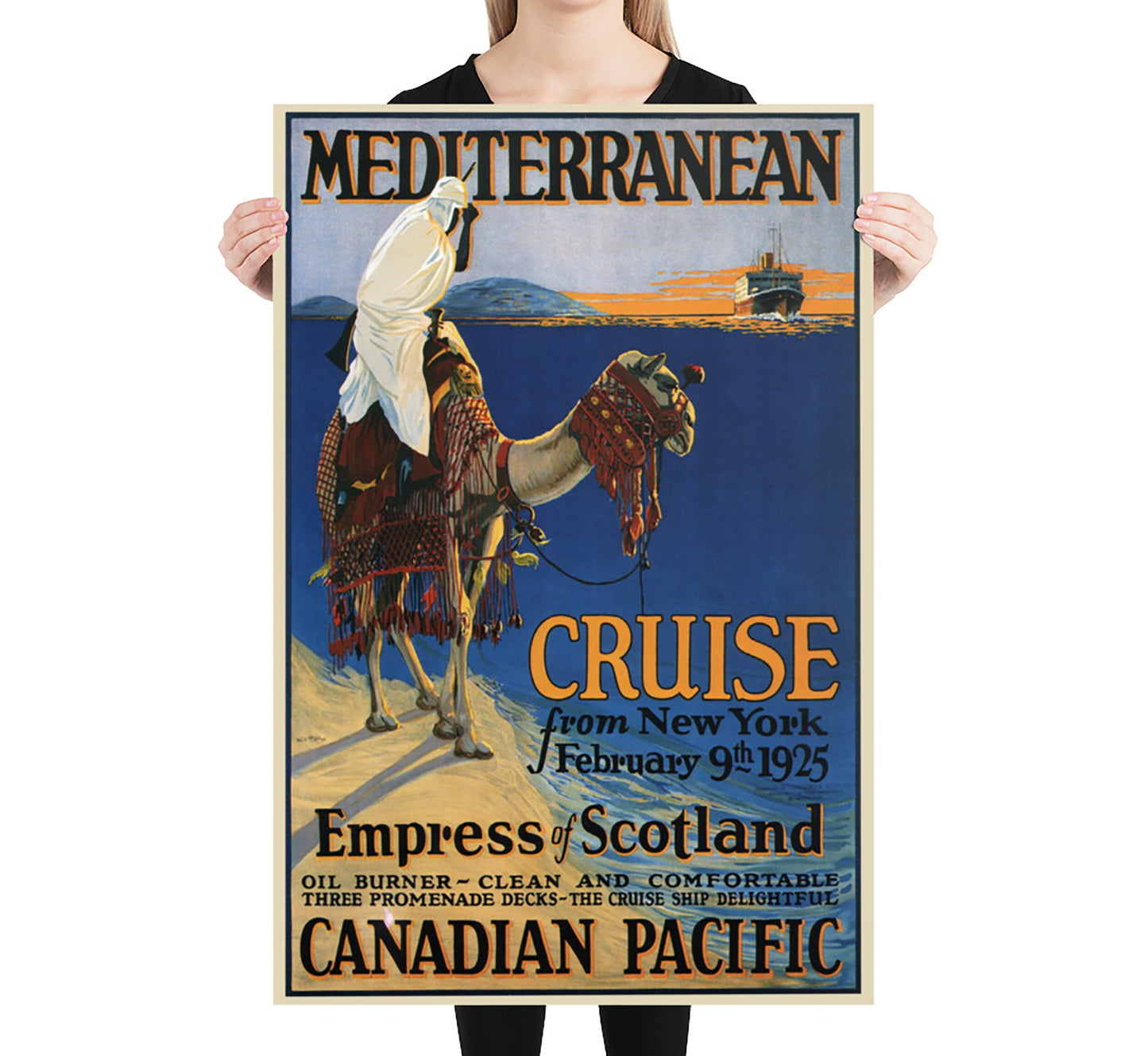 Mediterranean cruises to Africa vintage travel poster by Mc Elroy, 1925.