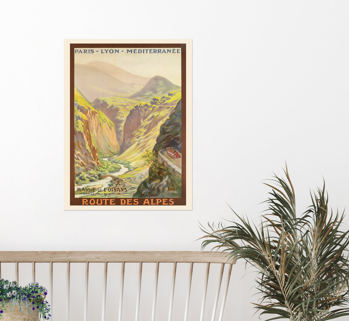 French Alps vintage travel poster by Rene Pean, 1912.